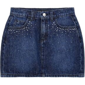 GUESS Girls' Rigid Denim Rhinestone Skirt
