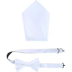Trafalgar Sutton Solid Color Silk Bowtie and Pocket Square Combo