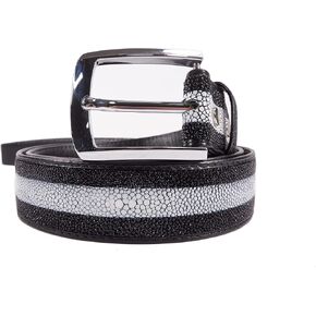 Genuine Stingray Shagreen Skin Leather Long Strip Casual Men's Belt 46" Black