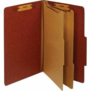 Globe-Weis/Pendaflex Moisture Resistant Classification Folder, Legal Size, 2 Dividers, Red, (PU64M RED)