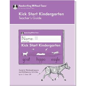 Learning Without Tears - Kick Start Kindergarten Teacher's Guide, Current Edition - Handwriting Without Tears Series - Pre-K Writing Book - Capital and Lowercase Letters - for School or Home Use