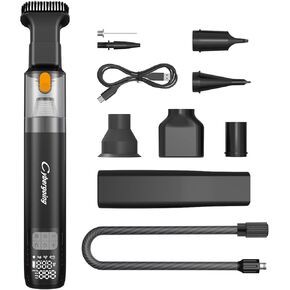 Tire Inflator Portable Air Compressor 150 PSI & Handheld Car Vacuum Cordless 10000Pa, 2 in 1 Rechargeable Hand Vacuum Tire Pump with LED Screen for Car, Motorcycle, Bike, Ball