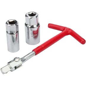 Senzeal T-handle Universal Joint Spark Plug Socket Wrench 16mm(5/8") and 21mm(13/16") Remover Installer Tool Kit