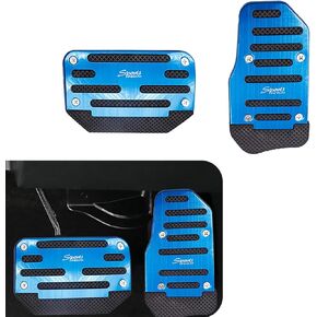 2 PCS Car Accelerator Brake Pedal Decor Kit, Durable Metal Rubber Vehicle Brake Pedal Cover Accessories, Universal Anti-Slip Automotive Transmission Pedal Covers Replacements (Silver)
