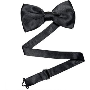 Bow Ties for Men, Men's Bow Ties, Mens Pre-tied Bow Tie, Men's Solid Pretied Bowties, Adjustable Bowtie for Wedding Party, Black