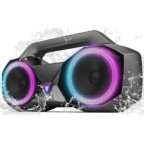 KMAG Portable Bluetooth Speaker - IPX7 Waterproof Wireless Speakers with 80W Loud HiFi Stereo Sound, 24H Playtime, Dynamic Light, Deep Bass, Dual Pairing, 5.3 BT for Outdoor, Home, Party, Gifts
