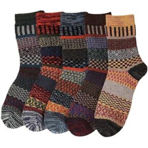 Vintage Thick Knit Wool Socks for Women Cottagecore Nordic Winter Socks Warm Soft Silpper Socks Casual Crew Socks