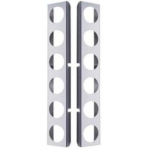 United Pacific 31460 - Light Bar Bracket - Peterbilt Stainless Rear Air Cleaner Bracket Only - 12 Light Cutouts