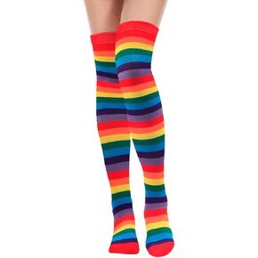 Rainbow Knee High Socks,Thigh High Socks,Knee High Socks,Striped Socks,Striped Knee High Socks