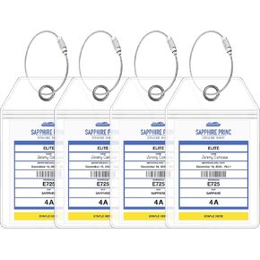 Princess Cruise Ship Luggage Tag Holders by Cruise On [4 Pack] Fits All Princess Ships & Tags for Cruising in 2024 & 2025