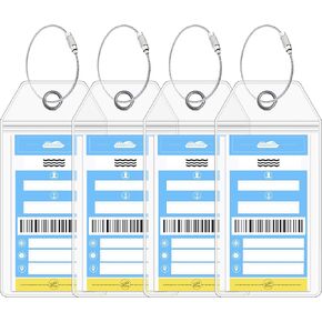 NCL Luggage Tag Holders by Cruise On [4 Pack] Fits Printed (Not Mailed) Norwegian NCL Cruise Ships & Tags for Cruises in 2024 & 2025