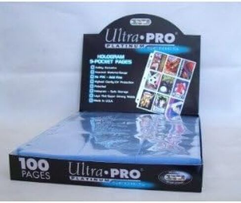 دفتر بطاقات بيسبول أسود Ultra Pro (موثق بحلقة على شكل حرف D مقاس 3 بوصة) وصندوق مغلق مكون من 9 أوراق تخزين جيوب (100 صفحة) in Saudi Arabia