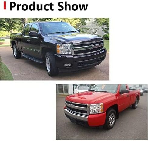 مجموعة المصابيح الأمامية لعام 2007 2008 2009 2010 2011 2012 2013 Chevy Silverado 1500، 07-14 Silverado 2500HD 3500H DHeadlight، 07 Silverado New Body Style Headlight Headlamp، غطاء كروم زاوية كهرمانية in Saudi Arabia