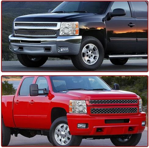 مجموعة المصابيح الأمامية لعام 2007 2008 2009 2010 2011 2012 2013 Chevy Silverado 1500، 07-14 Silverado 2500HD 3500H DHeadlight، 07 Silverado New Body Style Headlight Headlamp، غطاء كروم زاوية كهرمانية in Saudi Arabia