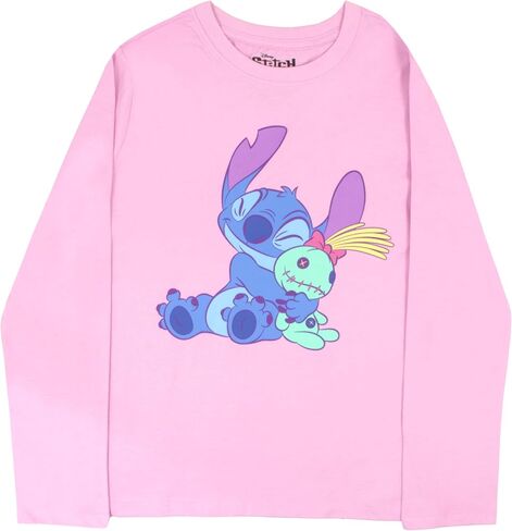 Disney Lilo and Stitch Girls Graphic Tees Long Sleeve T Shirts Classic Lilo & Stitch Print T Shirt 2 Pack Girls Tops in Saudi Arabia