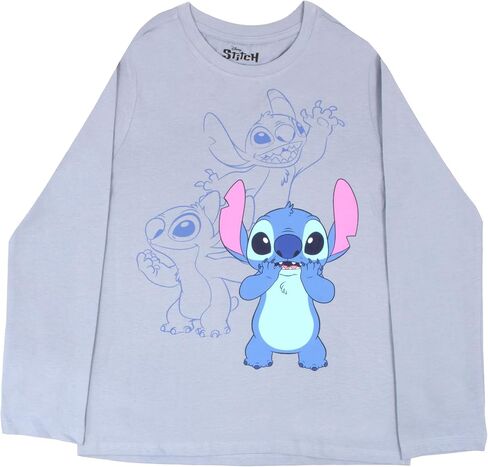 Disney Lilo and Stitch Girls Graphic Tees Long Sleeve T Shirts Classic Lilo & Stitch Print T Shirt 2 Pack Girls Tops in Saudi Arabia