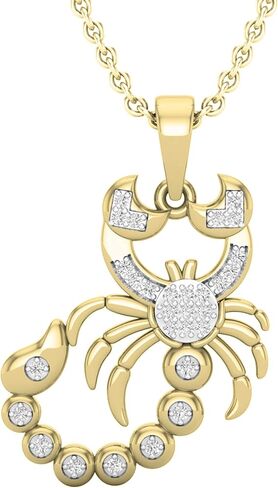 Dazzlingrock Collection 0.10 Carat (ctw) Round White Diamond Mens Scorpion Charm Pendant 1/10 CT, Available in 10K/14K/18K Gold & 925 Sterling Silver in Saudi Arabia