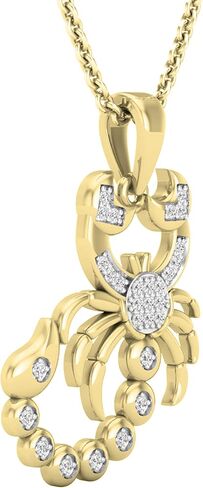 Dazzlingrock Collection 0.10 Carat (ctw) Round White Diamond Mens Scorpion Charm Pendant 1/10 CT, Available in 10K/14K/18K Gold & 925 Sterling Silver in Saudi Arabia