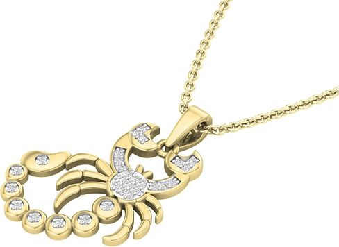 Dazzlingrock Collection 0.10 Carat (ctw) Round White Diamond Mens Scorpion Charm Pendant 1/10 CT, Available in 10K/14K/18K Gold & 925 Sterling Silver in Saudi Arabia