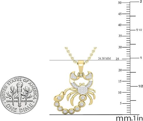 Dazzlingrock Collection 0.10 Carat (ctw) Round White Diamond Mens Scorpion Charm Pendant 1/10 CT, Available in 10K/14K/18K Gold & 925 Sterling Silver in Saudi Arabia