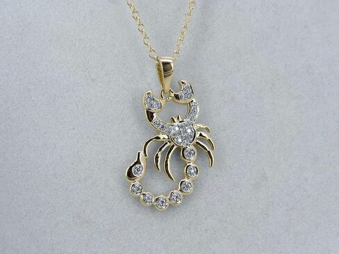 Dazzlingrock Collection 0.10 Carat (ctw) Round White Diamond Mens Scorpion Charm Pendant 1/10 CT, Available in 10K/14K/18K Gold & 925 Sterling Silver in Saudi Arabia