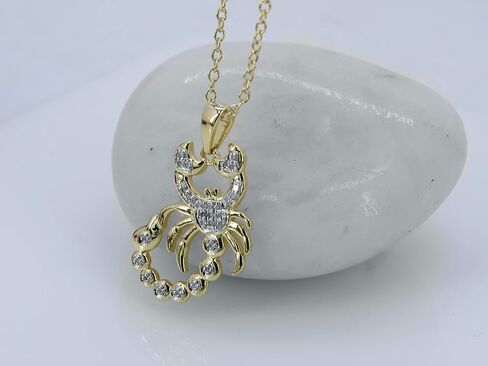 Dazzlingrock Collection 0.10 Carat (ctw) Round White Diamond Mens Scorpion Charm Pendant 1/10 CT, Available in 10K/14K/18K Gold & 925 Sterling Silver in Saudi Arabia