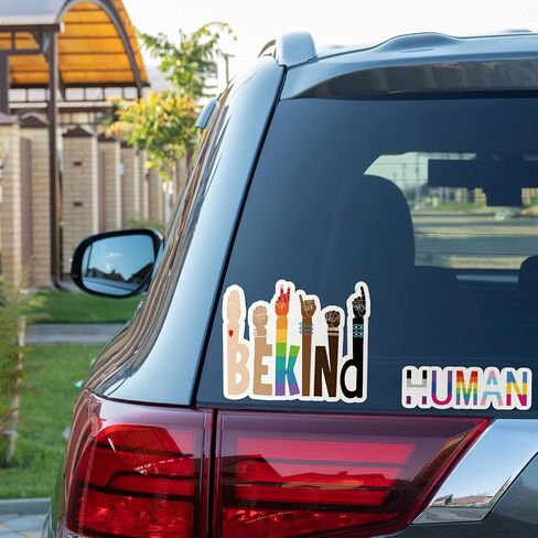 Be Kind Stickers Pride Stickers Human Rainbow Bumper Stickers Pride Decals for Cars Be Kind Sign Sticker ASL Sticker Auto Truck Bumper Wall Laptop Sticker (12 Pieces) in Saudi Arabia