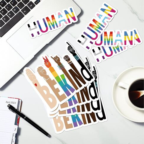 Be Kind Stickers Pride Stickers Human Rainbow Bumper Stickers Pride Decals for Cars Be Kind Sign Sticker ASL Sticker Auto Truck Bumper Wall Laptop Sticker (12 Pieces) in Saudi Arabia