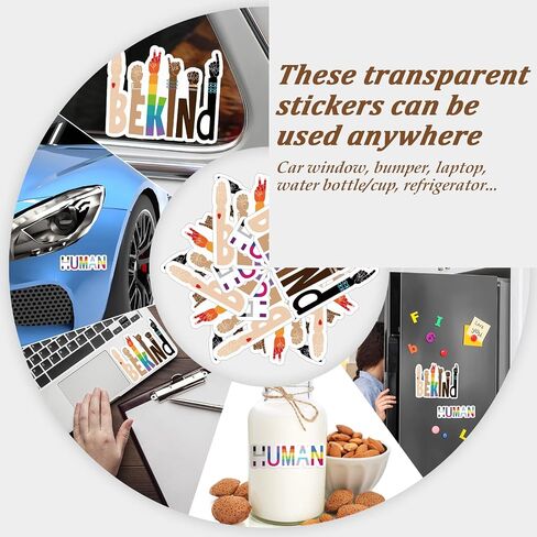 Be Kind Stickers Pride Stickers Human Rainbow Bumper Stickers Pride Decals for Cars Be Kind Sign Sticker ASL Sticker Auto Truck Bumper Wall Laptop Sticker (12 Pieces) in Saudi Arabia