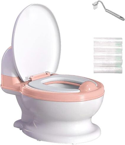 Potty Training Toilet, Realistic Potty Training Seat, Toddler Potty Chair with Soft Seat, Removable Potty Pot, Toilet Tissue Dispenser and Splash Guard, Non-Slip for Toddler& Baby& Kids in Kuwait