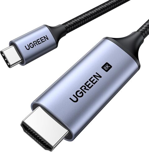 يوجرين كيبل 8K USB C الى HDMI 2 متر، 8K@60Hz، 4K@240Hz/144Hz، محول HDMI 2.1 نوع C ثاندربولت 3، متوافق مع سلسلة ايفون 15، ايباد 10/برو/اير/ميني، سامسونج S23 الترا، ماك بوك برو، سيرفس برو 7، هواوي P60 in Kuwait