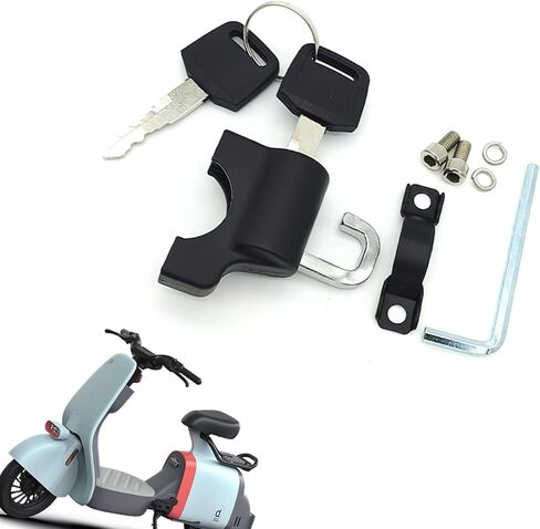 1 قطعة قفل خوذة دراجة نارية مع 2 قطعة مفاتيح، قفل أمان خوذة السيارة المعدنية المضادة للسرقة، استبدال خوذة السيارات المتينة العالمية القابلة للدوران لشاحنة سيارات الدفع الرباعي والدراجات النارية (أسود) in Kuwait