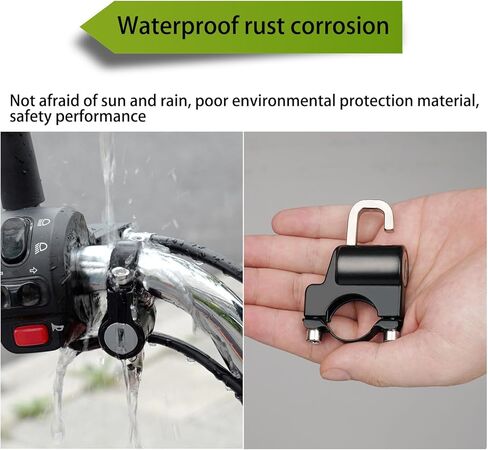 1 قطعة قفل خوذة دراجة نارية مع 2 قطعة مفاتيح، قفل أمان خوذة السيارة المعدنية المضادة للسرقة، استبدال خوذة السيارات المتينة العالمية القابلة للدوران لشاحنة سيارات الدفع الرباعي والدراجات النارية (أسود) in Kuwait