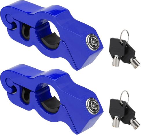 قفل مقود الدراجة النارية مضاد للسرقة ومقبض خانق وقفل فرامل قابل للتعديل عالمي للدراجات النارية والدراجات النارية والسكوتر ATV (أزرق - قطعتان) in Kuwait