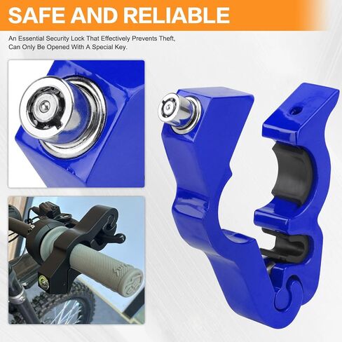 قفل مقود الدراجة النارية مضاد للسرقة ومقبض خانق وقفل فرامل قابل للتعديل عالمي للدراجات النارية والدراجات النارية والسكوتر ATV (أزرق - قطعتان) in Kuwait