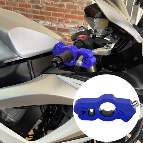 قفل مقود الدراجة النارية مضاد للسرقة ومقبض خانق وقفل فرامل قابل للتعديل عالمي للدراجات النارية والدراجات النارية والسكوتر ATV (أزرق - قطعتان) in Kuwait