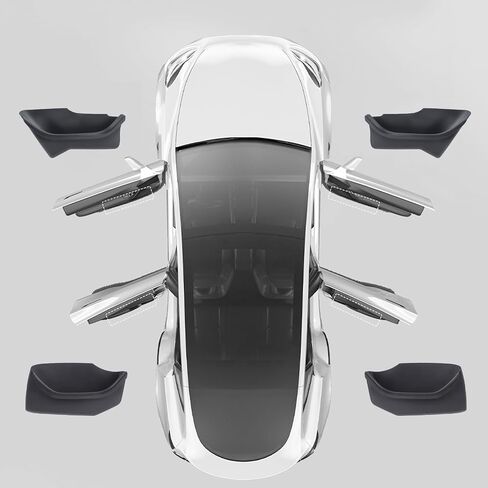 New 2024 Model 3 Door Side Storage Box 4 PCS Full-Cover Front and Rear Door Tray Organizer for Tesla Model 3 Highland Door Slot Tray Mats Interior Accessories Fit for 2024 Model 3 in Saudi Arabia