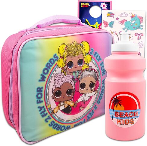 LOL Surprise Lunch Bag for Girls Set - LOL Surprise Lunch Box, Stickers, Water Bottle, More | LOL Dolls Lunch Box for Girls in Saudi Arabia