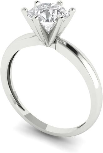 Clara Pucci Yellow/Rose/White 14k Gold Solitaire Statement anniversary Engagement Promise Bridal Ring - 1Ct Round Cut Simulated Diamond in Saudi Arabia