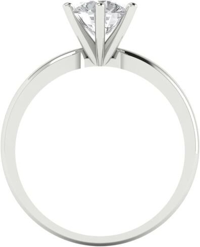 Clara Pucci Yellow/Rose/White 14k Gold Solitaire Statement anniversary Engagement Promise Bridal Ring - 1Ct Round Cut Simulated Diamond in Saudi Arabia