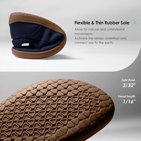 Mens Barefoot Wide Toe Box Shoes Lightweight Walking Shoes Flexible Zero Drop Sneakers for Men Summer Minimalist Casual Shoes(Navy/Gum,13.0) in Saudi Arabia