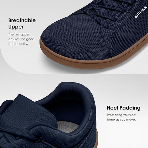Mens Barefoot Wide Toe Box Shoes Lightweight Walking Shoes Flexible Zero Drop Sneakers for Men Summer Minimalist Casual Shoes(Navy/Gum,13.0) in Saudi Arabia