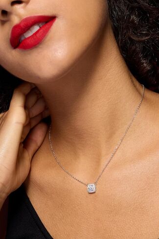 Moissanite Pendant Necklace 1CT 925 Sterling Silver D Color Ideal Cut Diamond Necklace for Women with Certificate of Authenticity in Saudi Arabia
