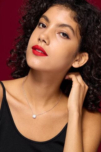 Moissanite Pendant Necklace 1CT 925 Sterling Silver D Color Ideal Cut Diamond Necklace for Women with Certificate of Authenticity in Saudi Arabia