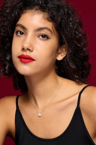 Moissanite Pendant Necklace 1CT 925 Sterling Silver D Color Ideal Cut Diamond Necklace for Women with Certificate of Authenticity in Saudi Arabia