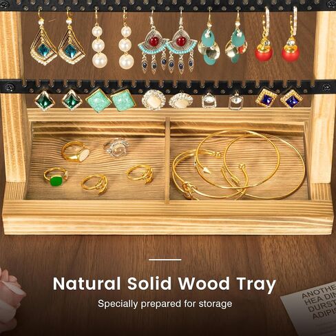 Jewelry Organizer Earring Holder Organizer, 5 Layer Earrings Jewelry Organizers and Storgae - Wood Earrings Jewelry Stand for Women in Saudi Arabia
