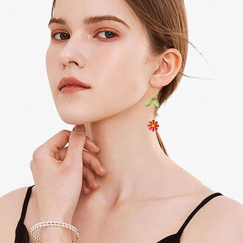 Dangle Flower Leaf Earring Fairy Flower Earrings Summer Dangling Long Tassel Earrings Daisy Of The Valley Earrings Jewelry in Saudi Arabia