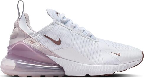حذاء Nike Air Max 270 - أبيض/ بنفسجي بلاتيني-سموكي موف-أسود، 7.5 in Saudi Arabia