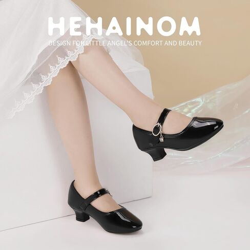 أحذية Hehainom للفتيات بكعب منخفض، أحذية على شكل زهرة للفتيات ماري جين، الأميرة المدرسية وحفلات الزفاف، أحذية للأطفال الصغار in Saudi Arabia