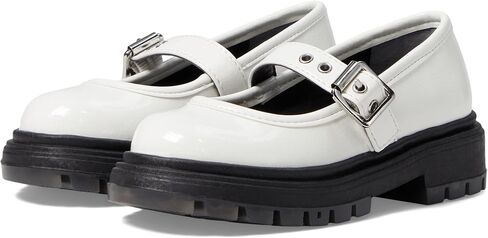 NINA Girl's Kathy (Toddler/Little Kid/Big Kid) White Crinkle Patent 1 Little Kid M in Saudi Arabia